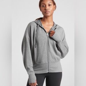 Athleta Balance Zip-Up Sweatshirt - Light Blue Tencel Modal